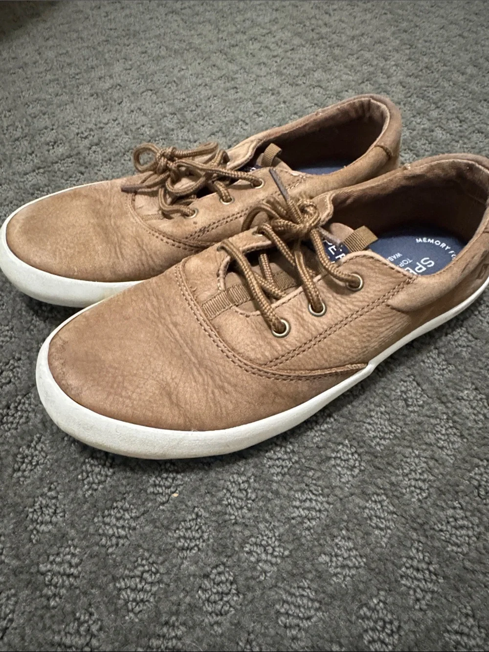Sperry Top-Sider Kids Size 3 Tan Brown Leather Boat Shoes